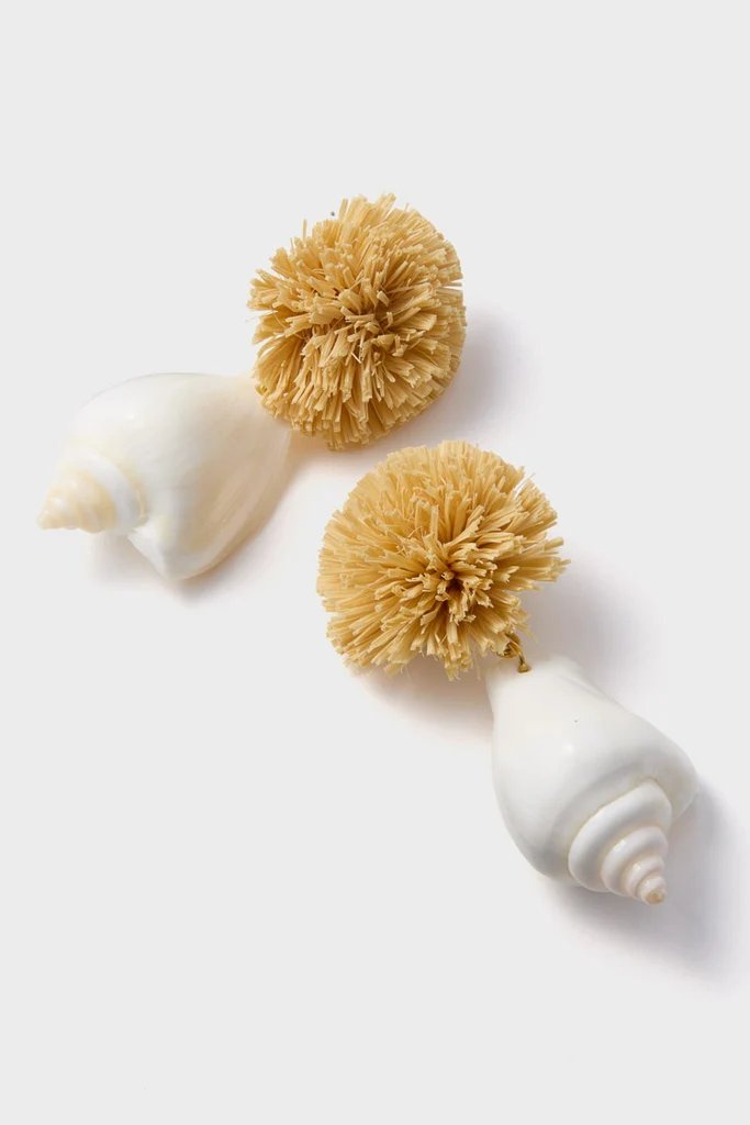 Shell and Pom Elaine Earrings - Image 5