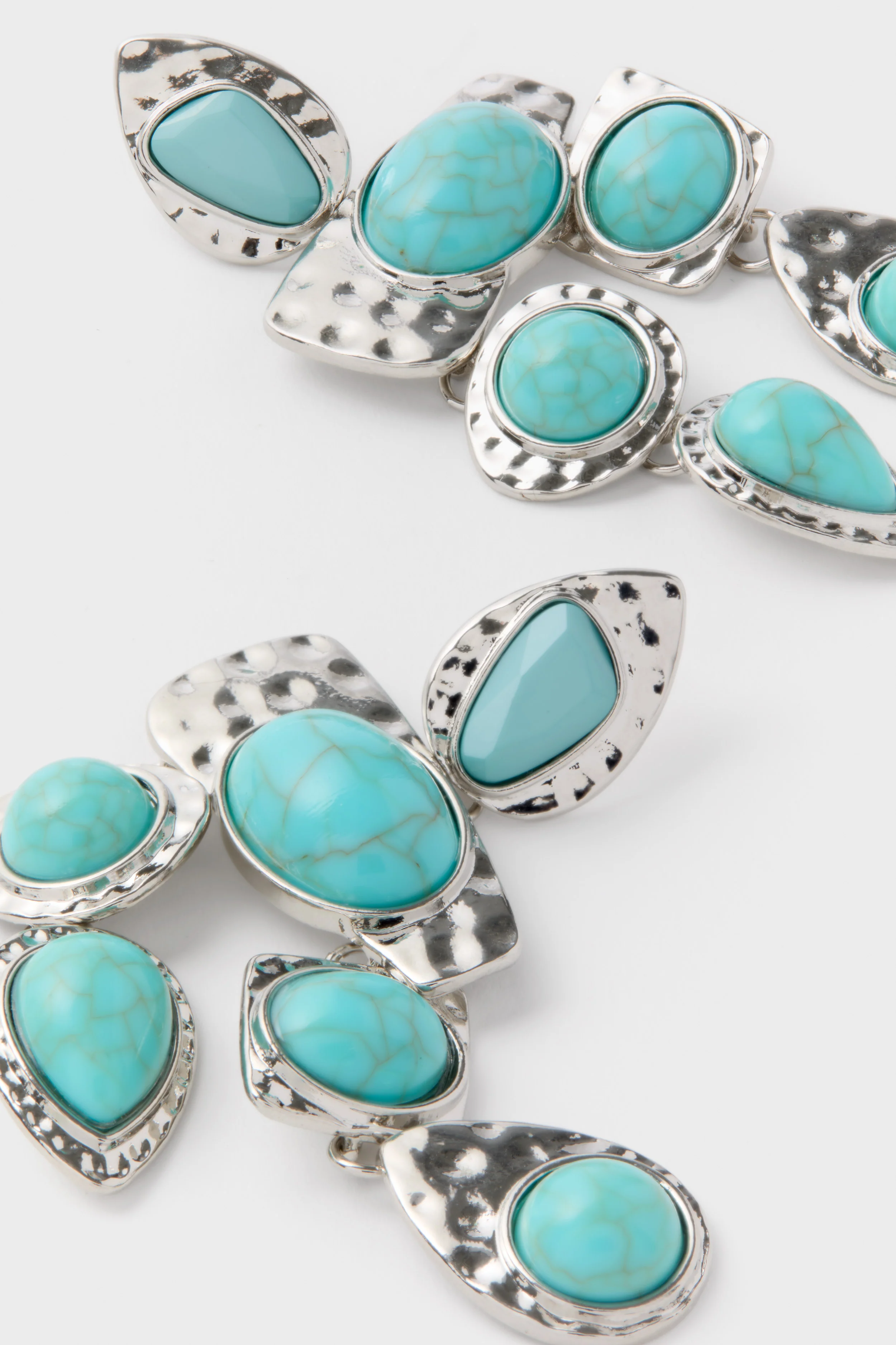 Silver Turquoise Stone Earrings - Image 4