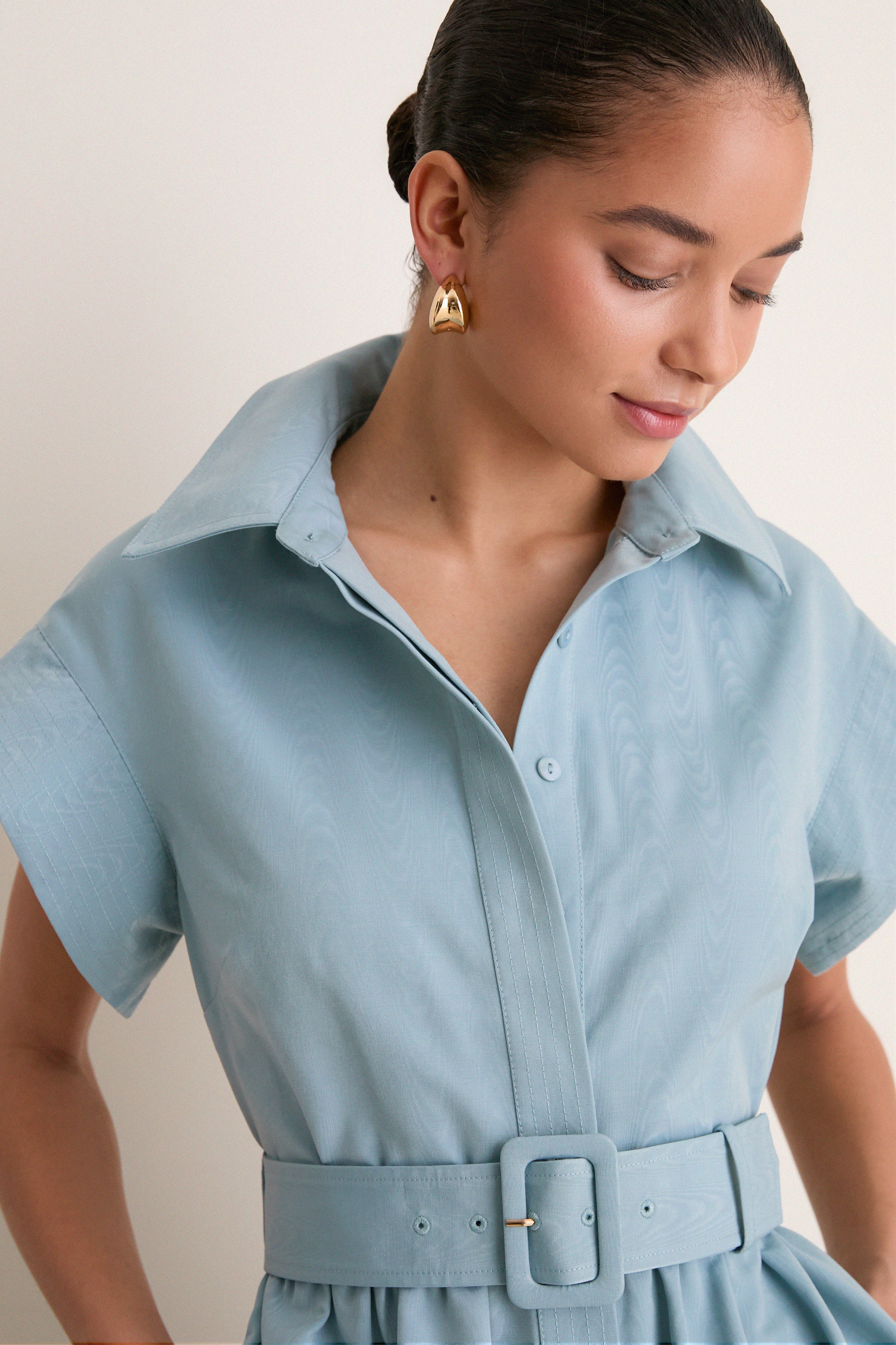 Slate Blue Mini Chloe Dress - Image 5