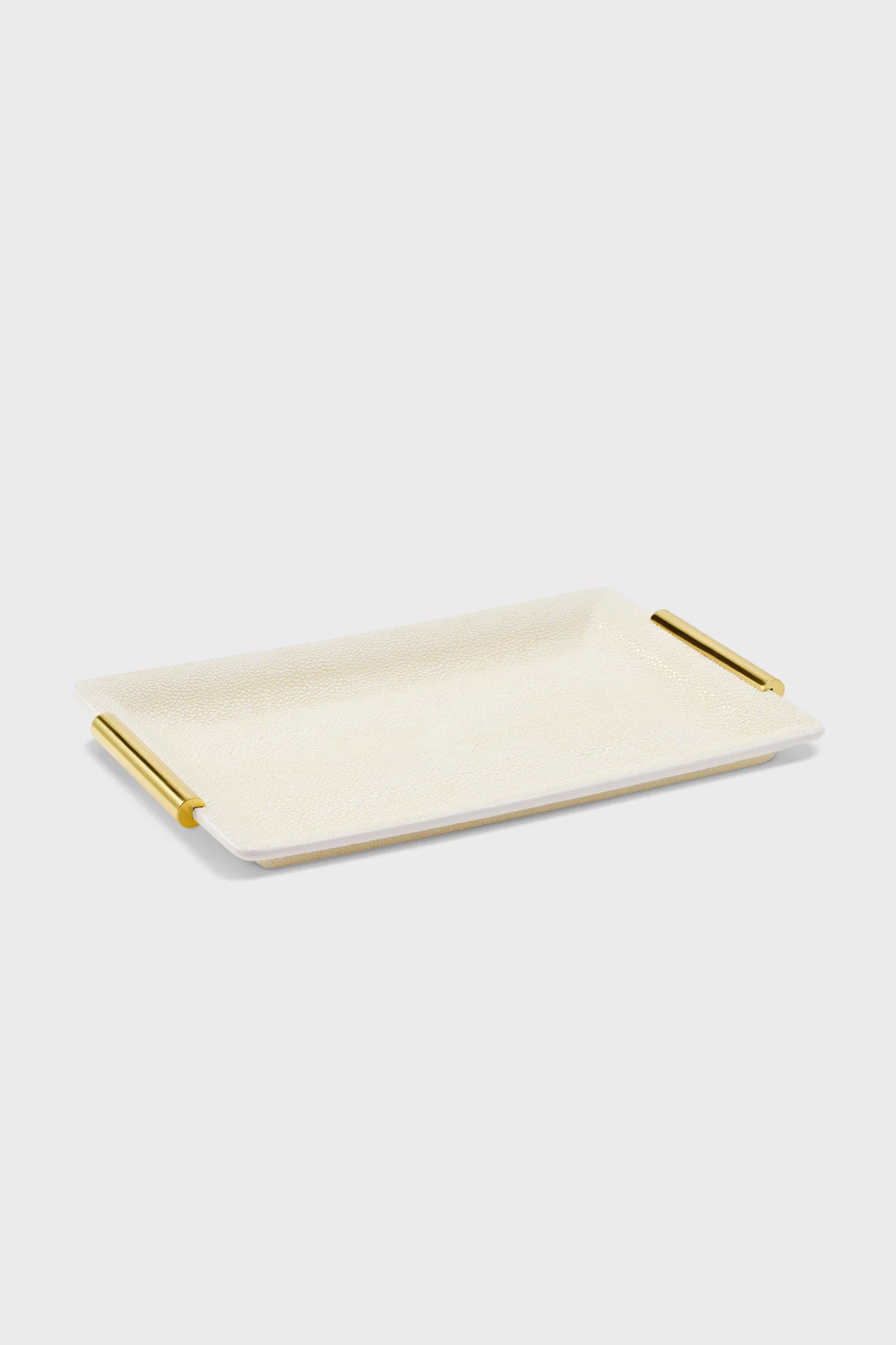 Small Cream Shagreen Vanity Tray