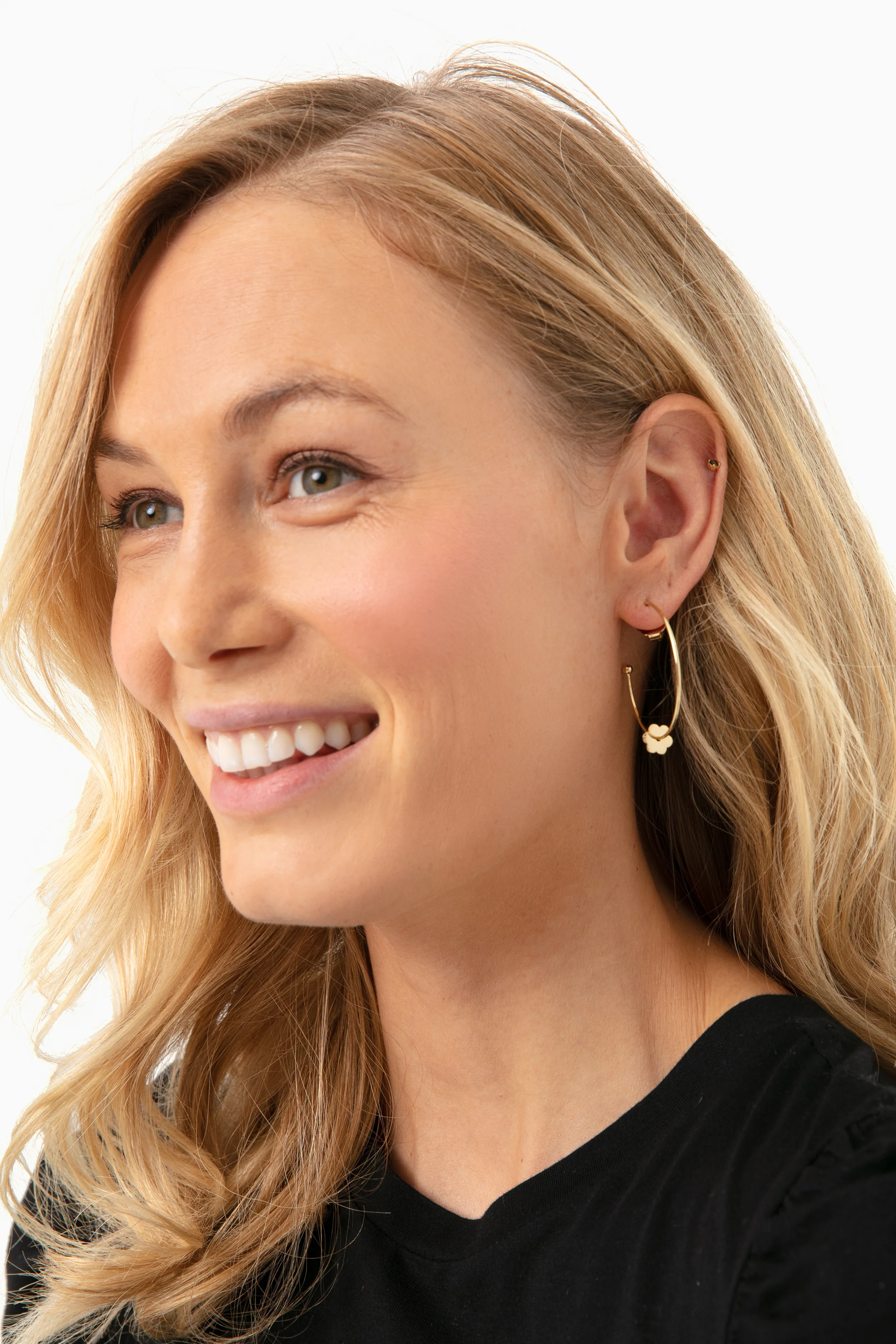 Small Flower Hoop-La Earrings - Image 2