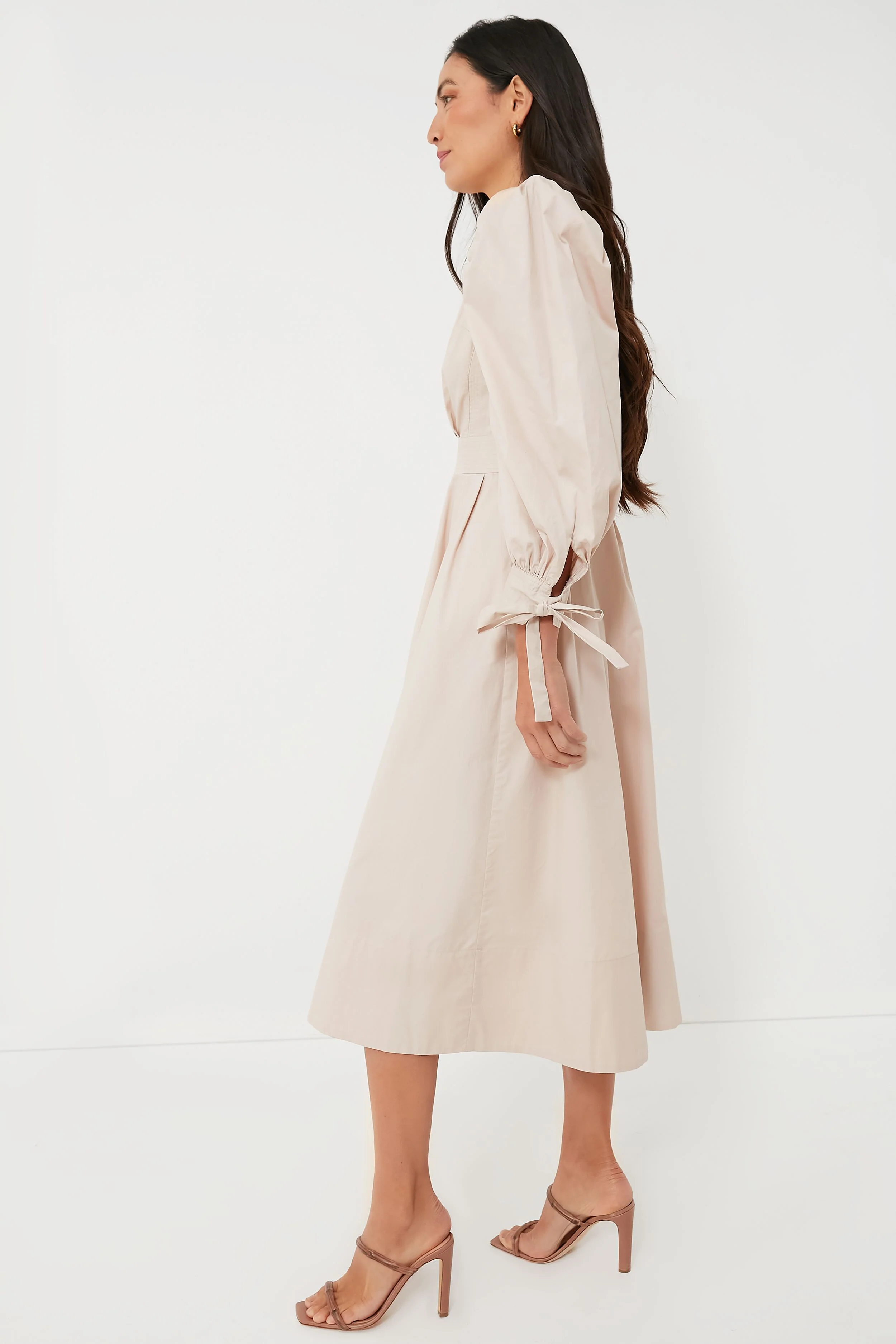 Stone Beige Leighton Midi Dress - Image 3