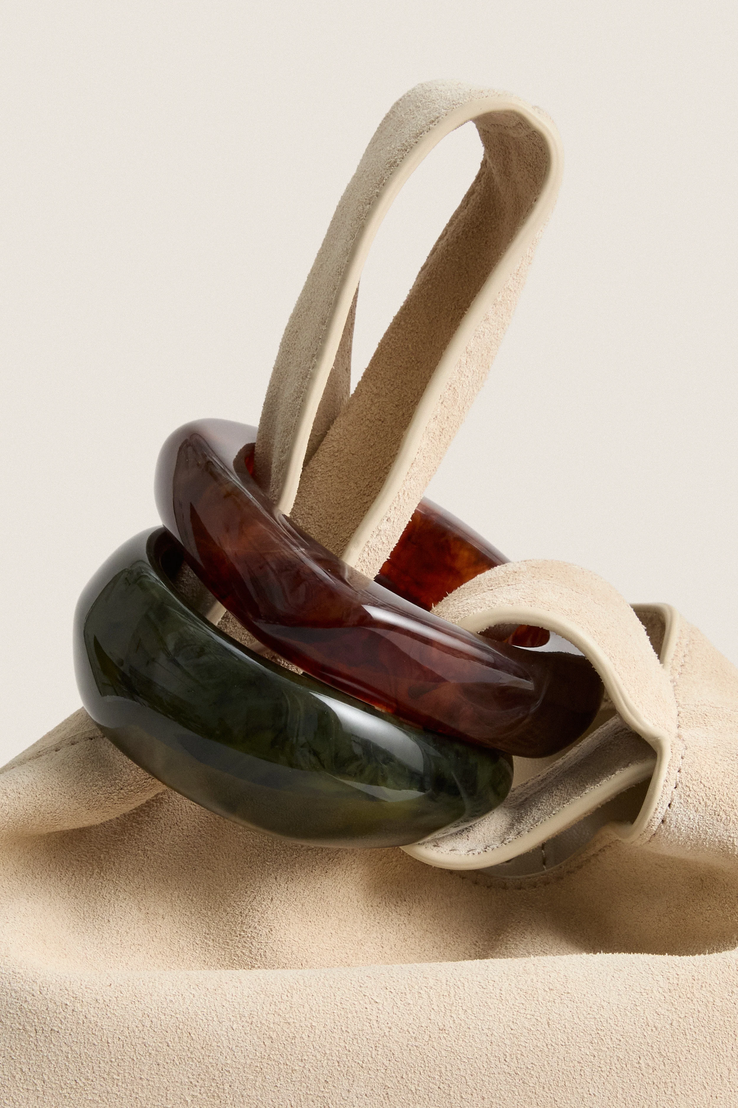 Stone Khaki Suede Veronica Beard Swing Bag - Image 5