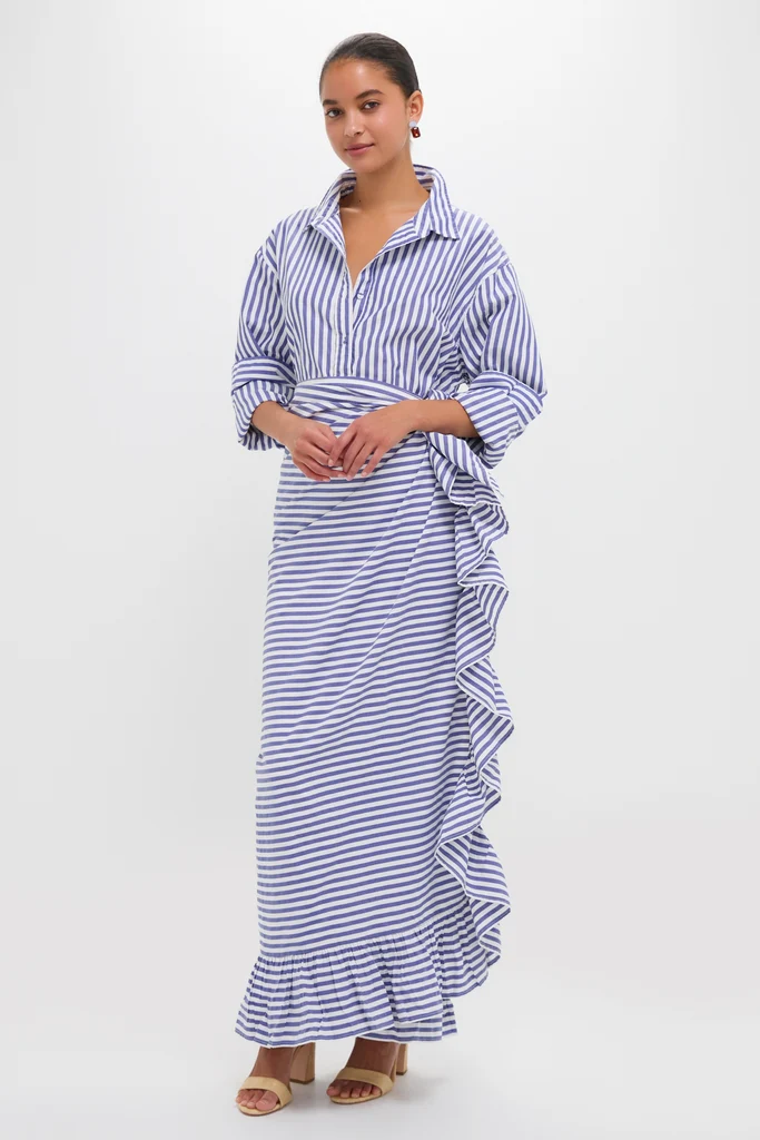 Stripe Blue and White Classic Button Down Shirt - Image 6