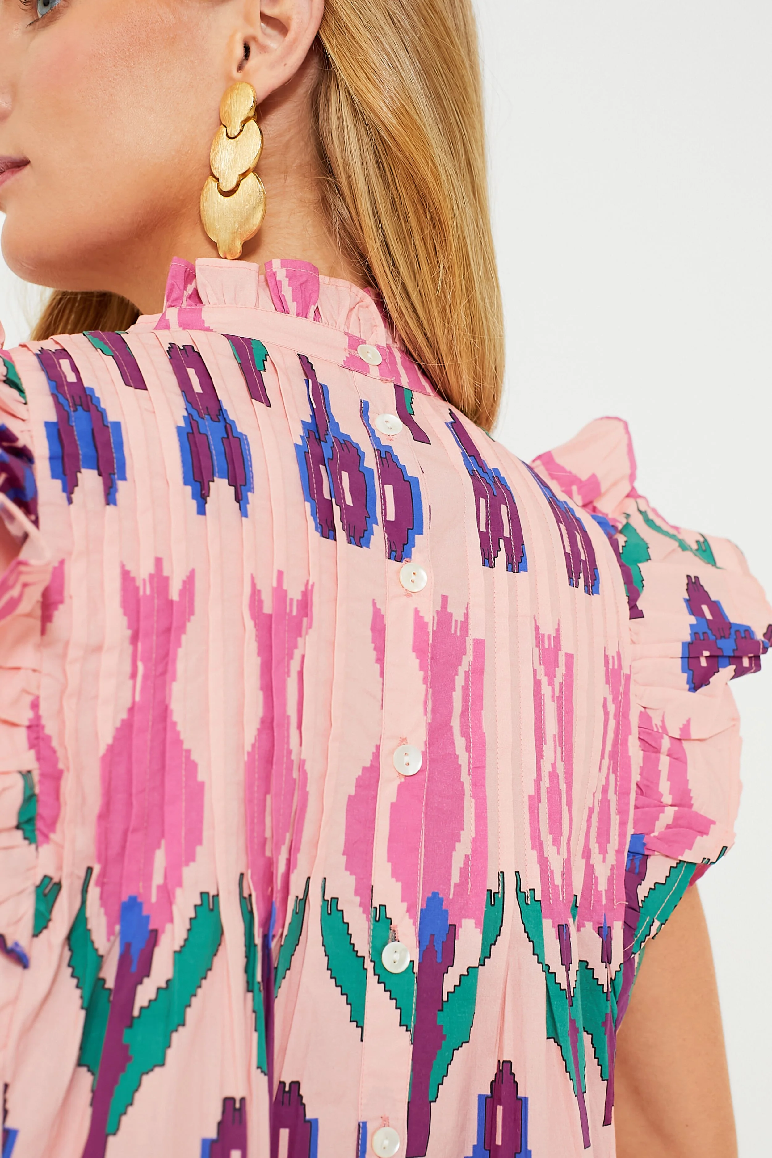 Sumba Pink Pintuck Flirty Dress - Image 5