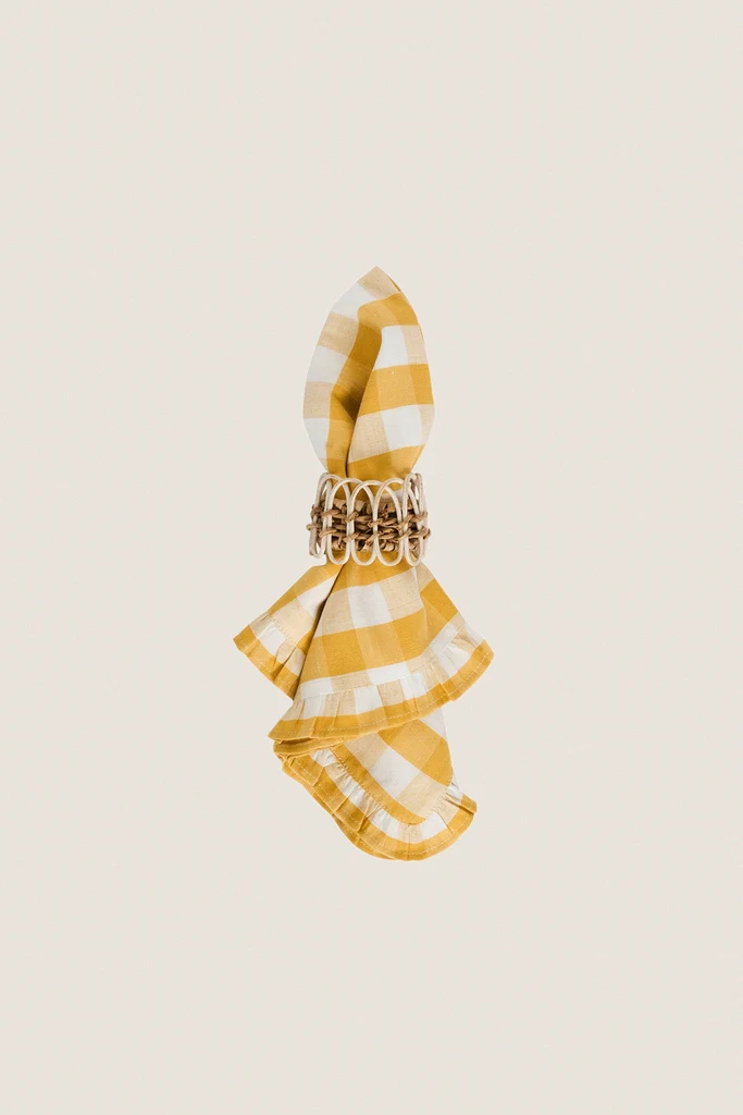 Sunshine Gingham Ruffle Napkin (Set of 4)