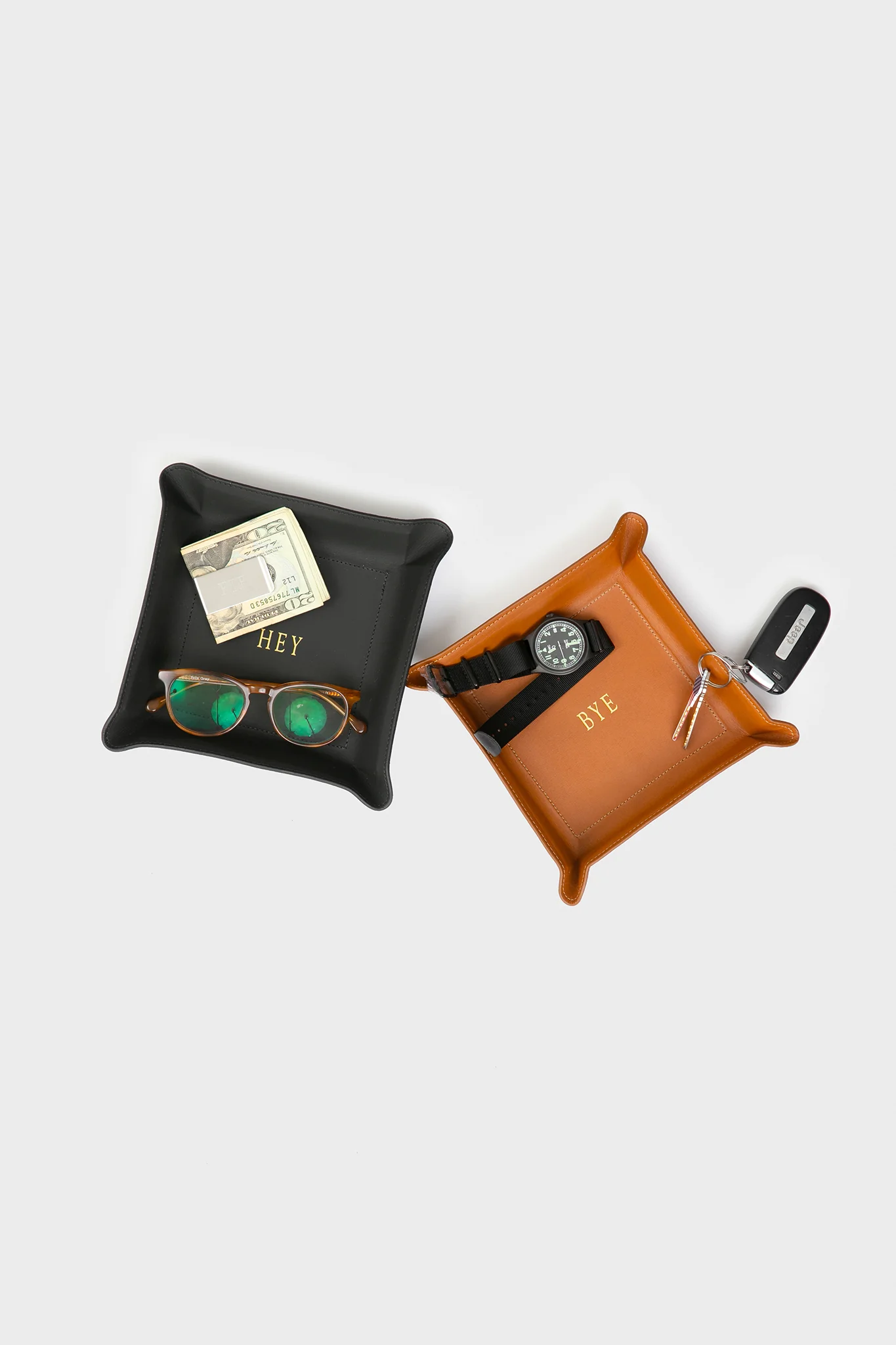 Tan Medium Leather Catchall - Image 2