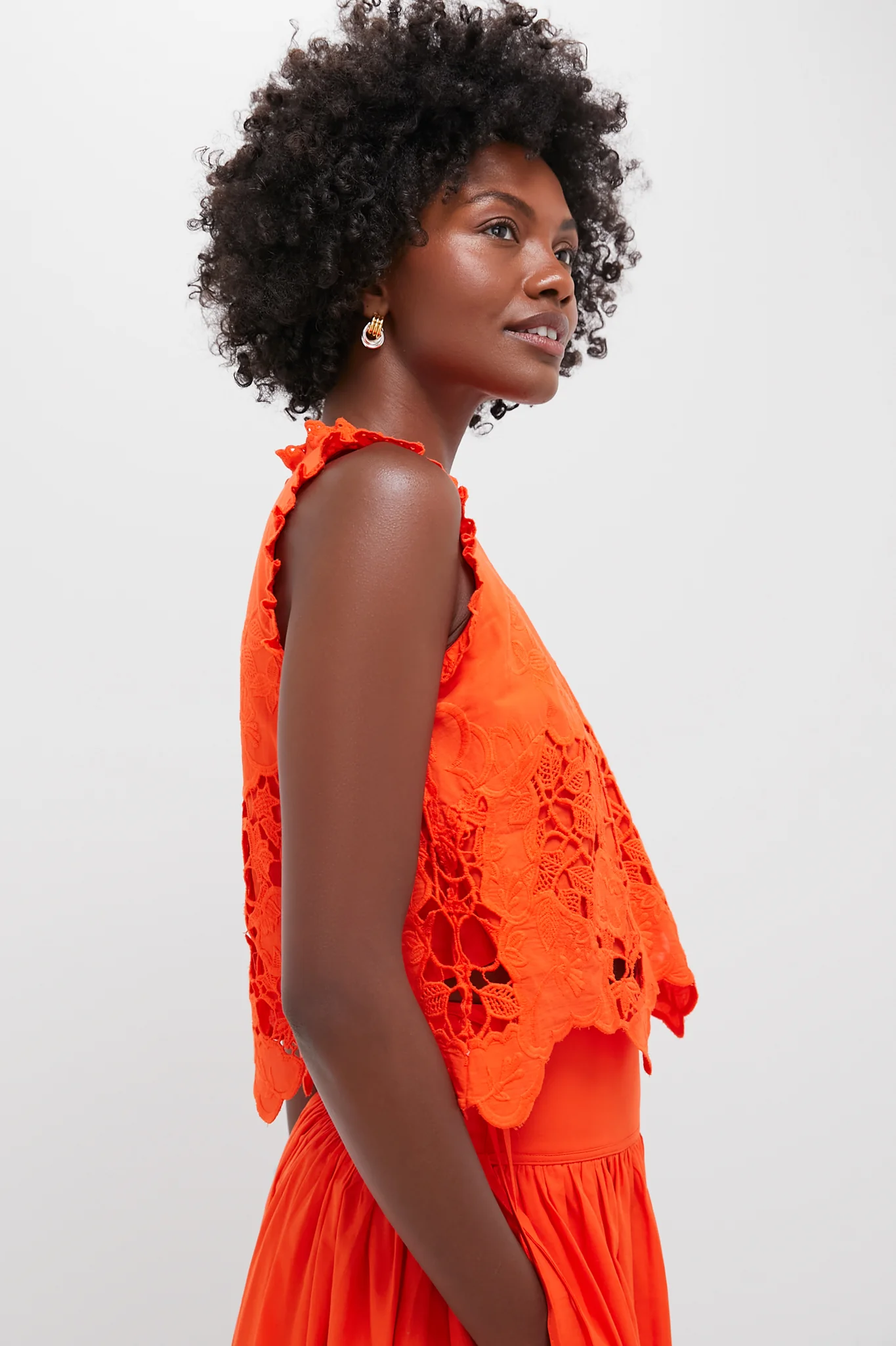 Tangerine Tango Embroidery Francesca Top - Image 3