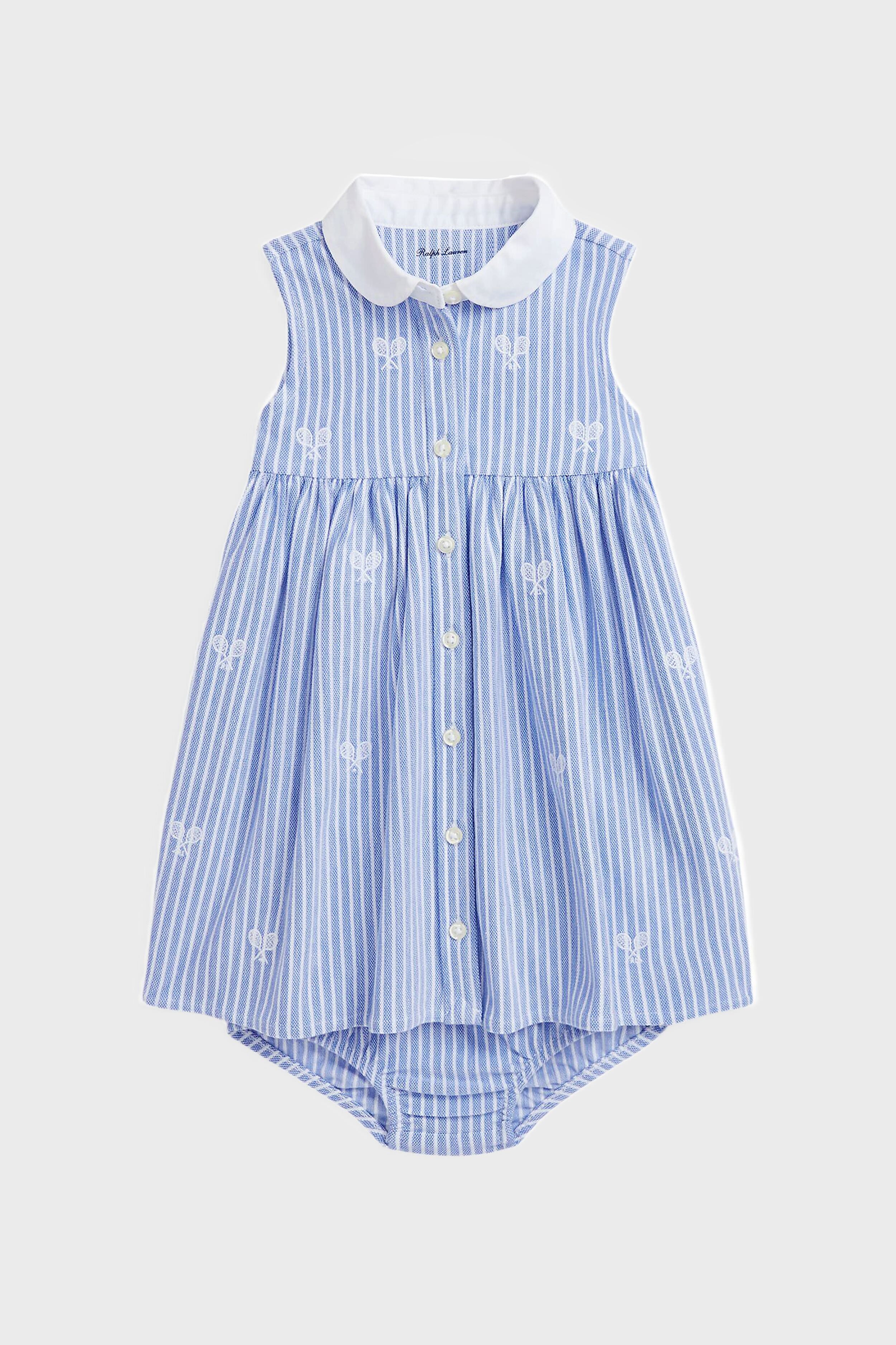 Tennis-Embroidered Mesh Dress & Bloomer