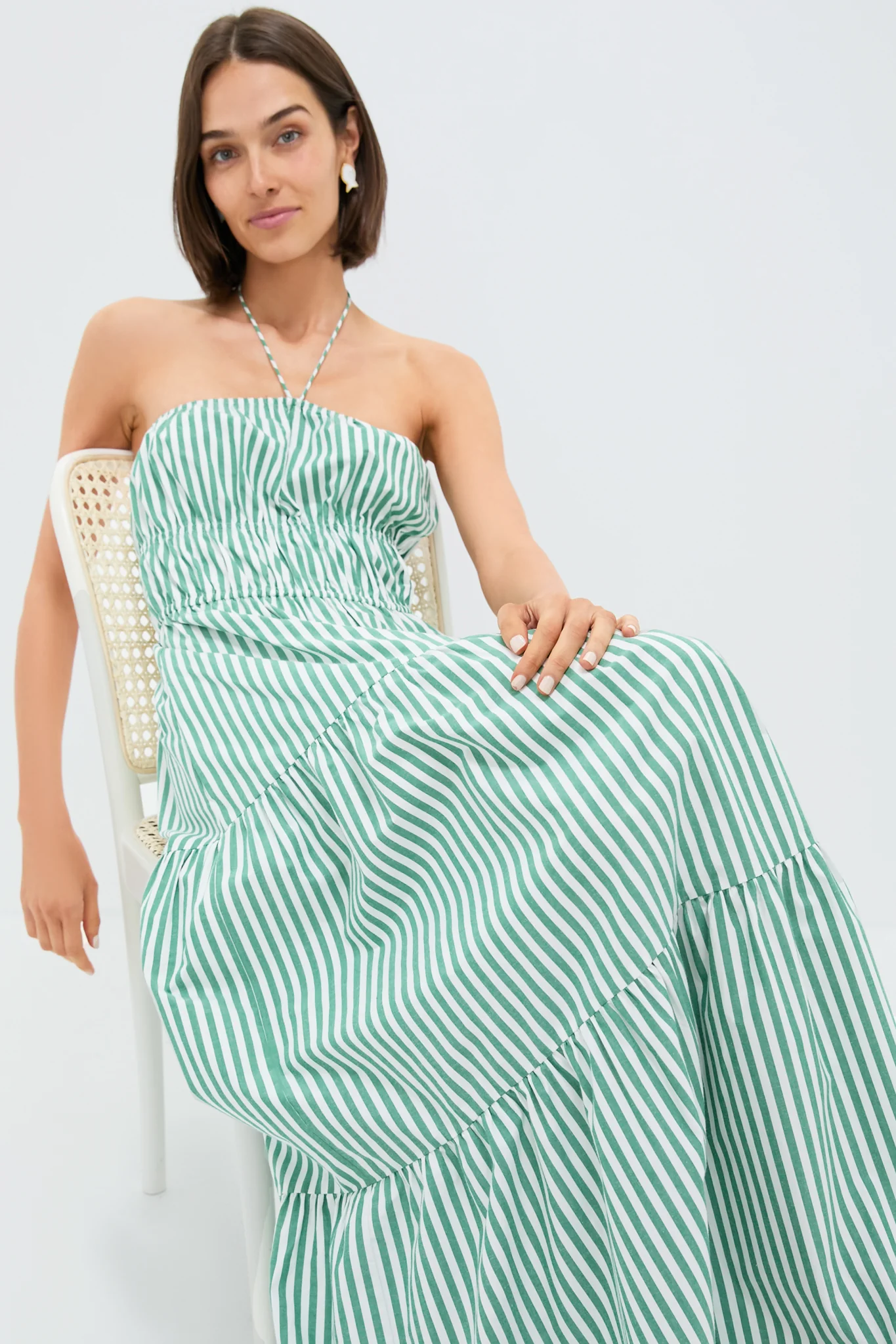 Tennis Green Striped Jodie Dress - Image 6