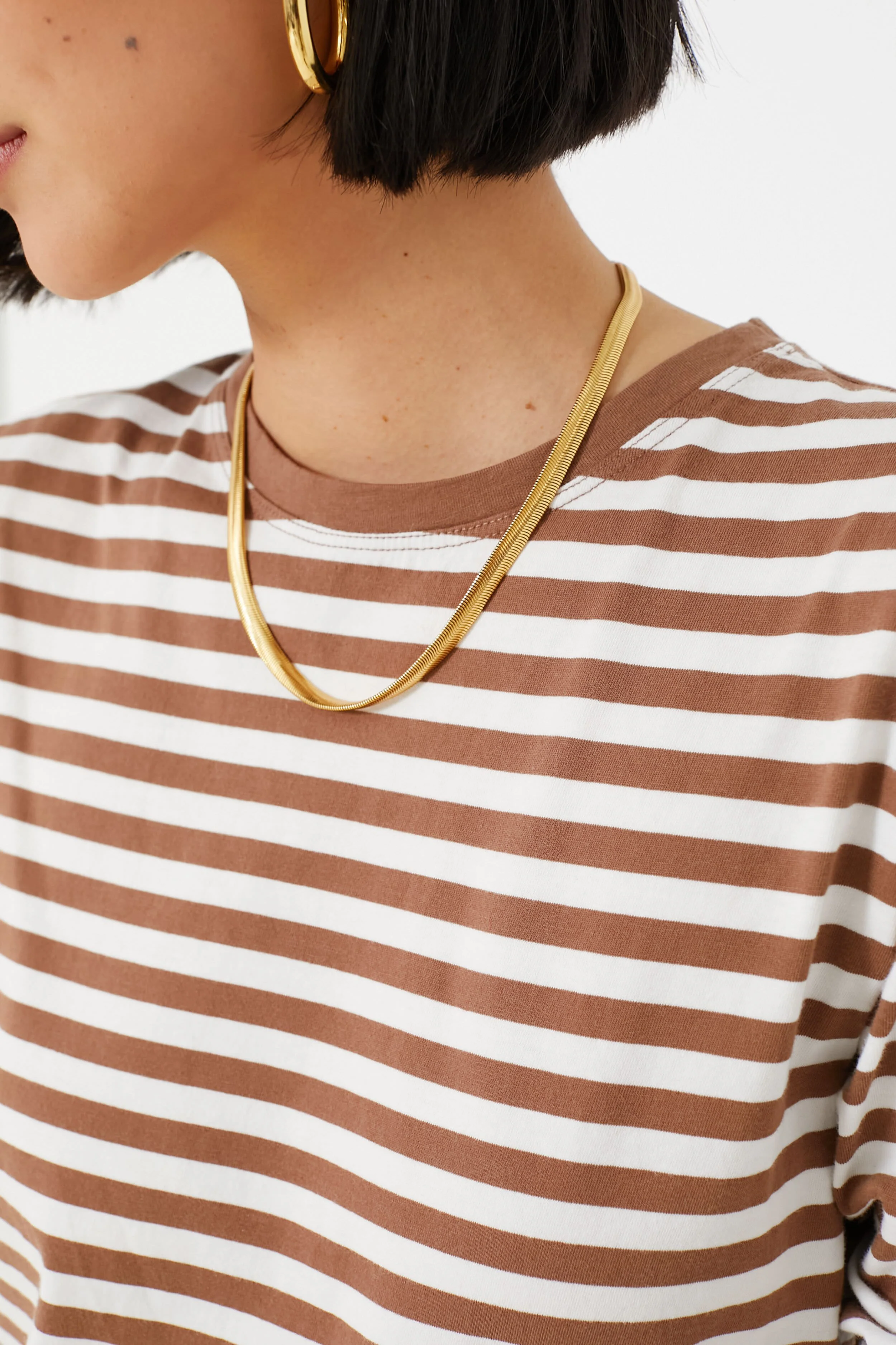 The Walnut and Cream Modern Long Tee - Image 5