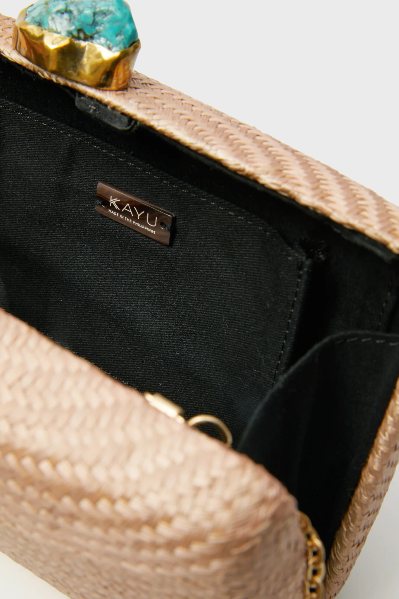 Toast Jen Straw Clutch with Turquoise Stones - Image 5