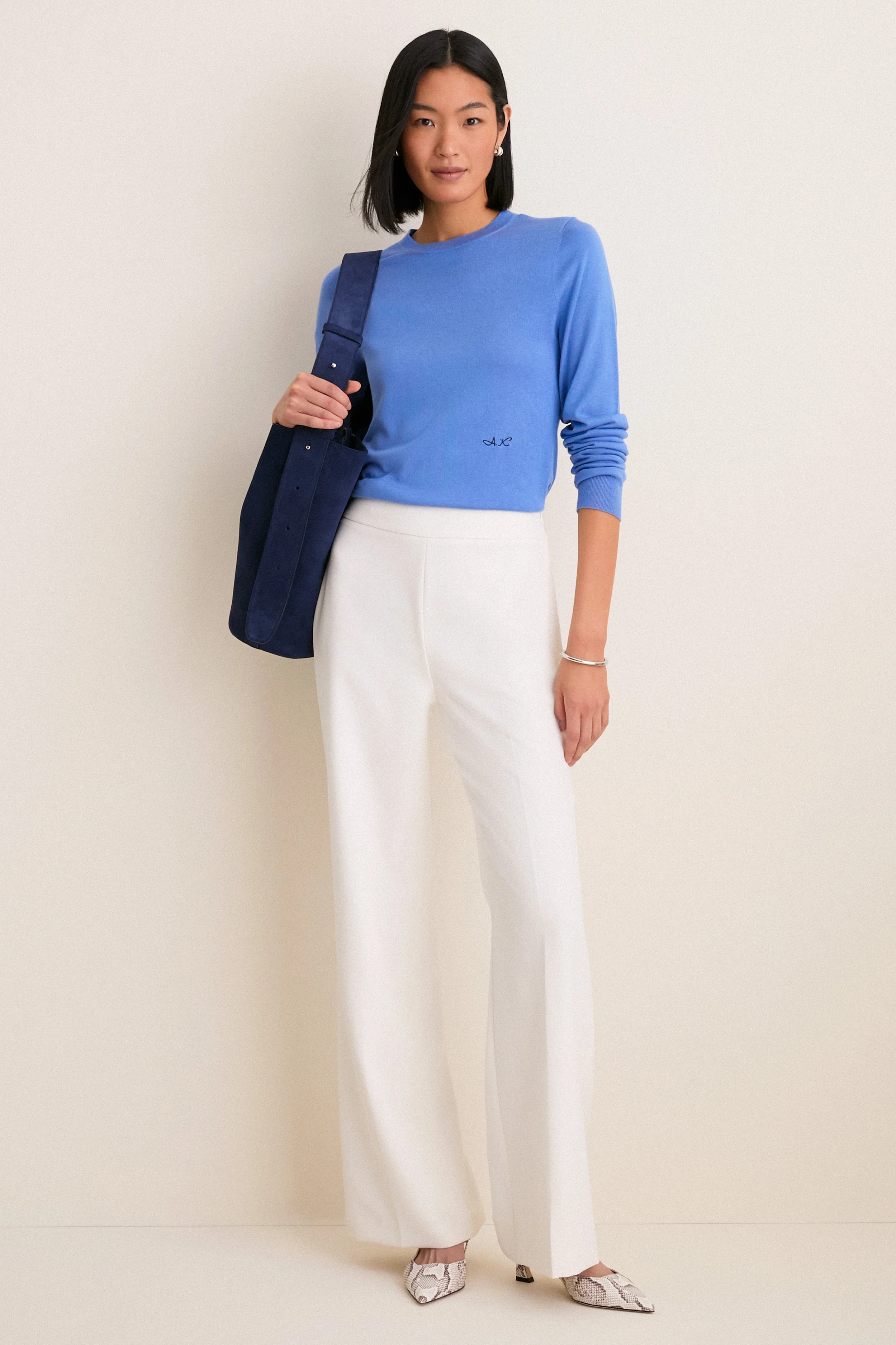 White Crepe Erin Pant - Image 2