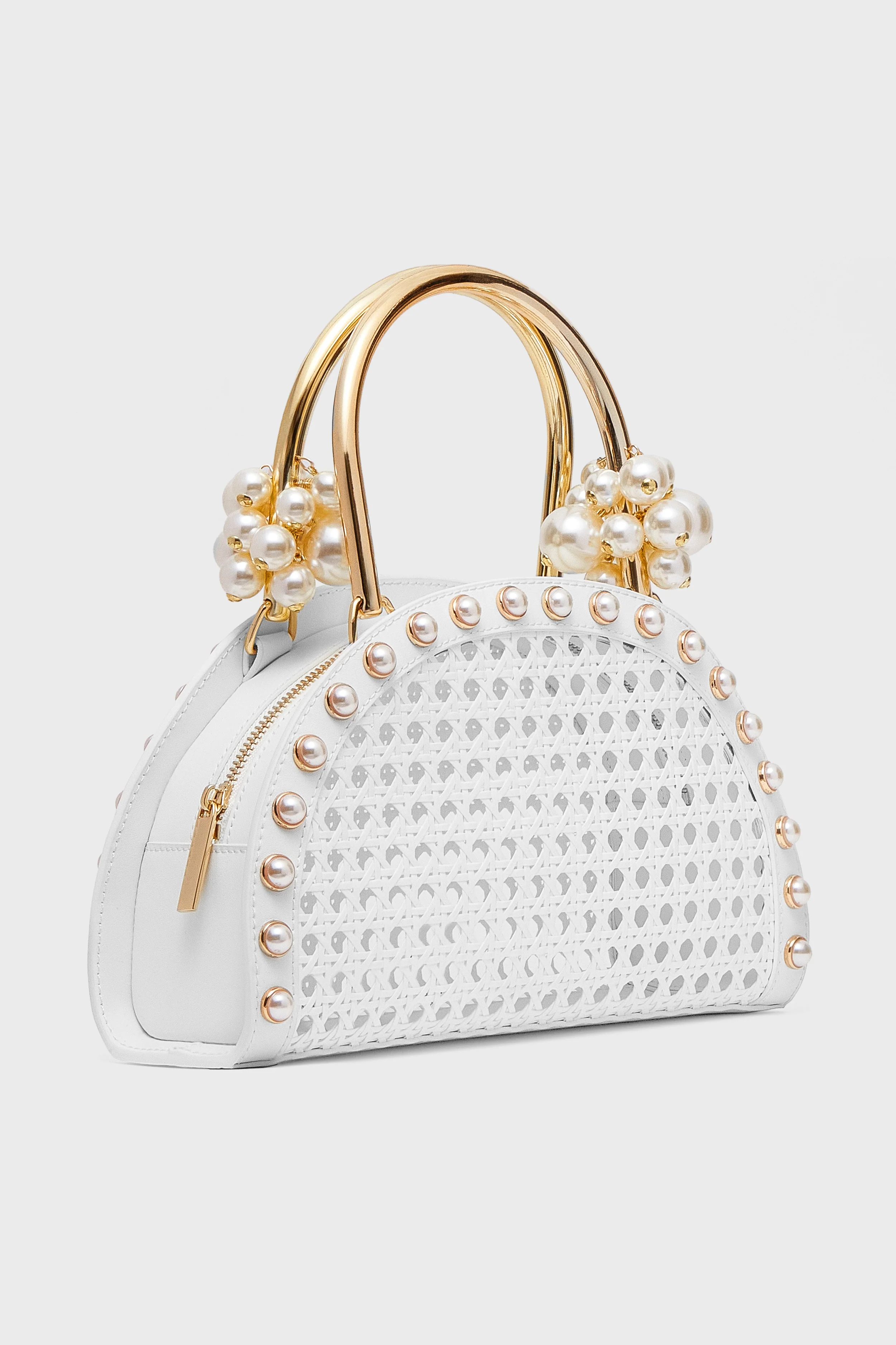 White Ellie Pearl Satchel - Image 4