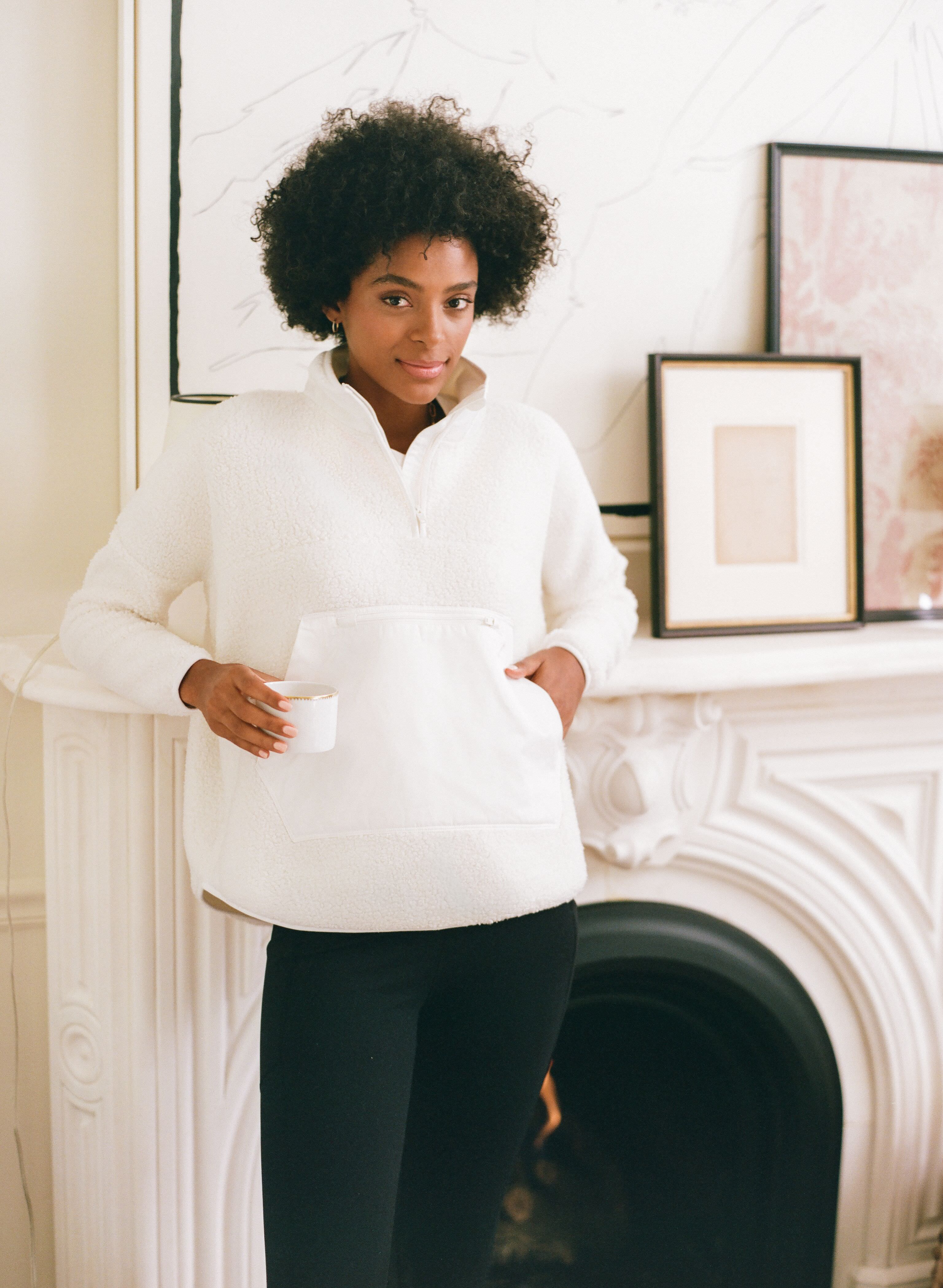 White Fleece Cady Quarter Zip - Image 7