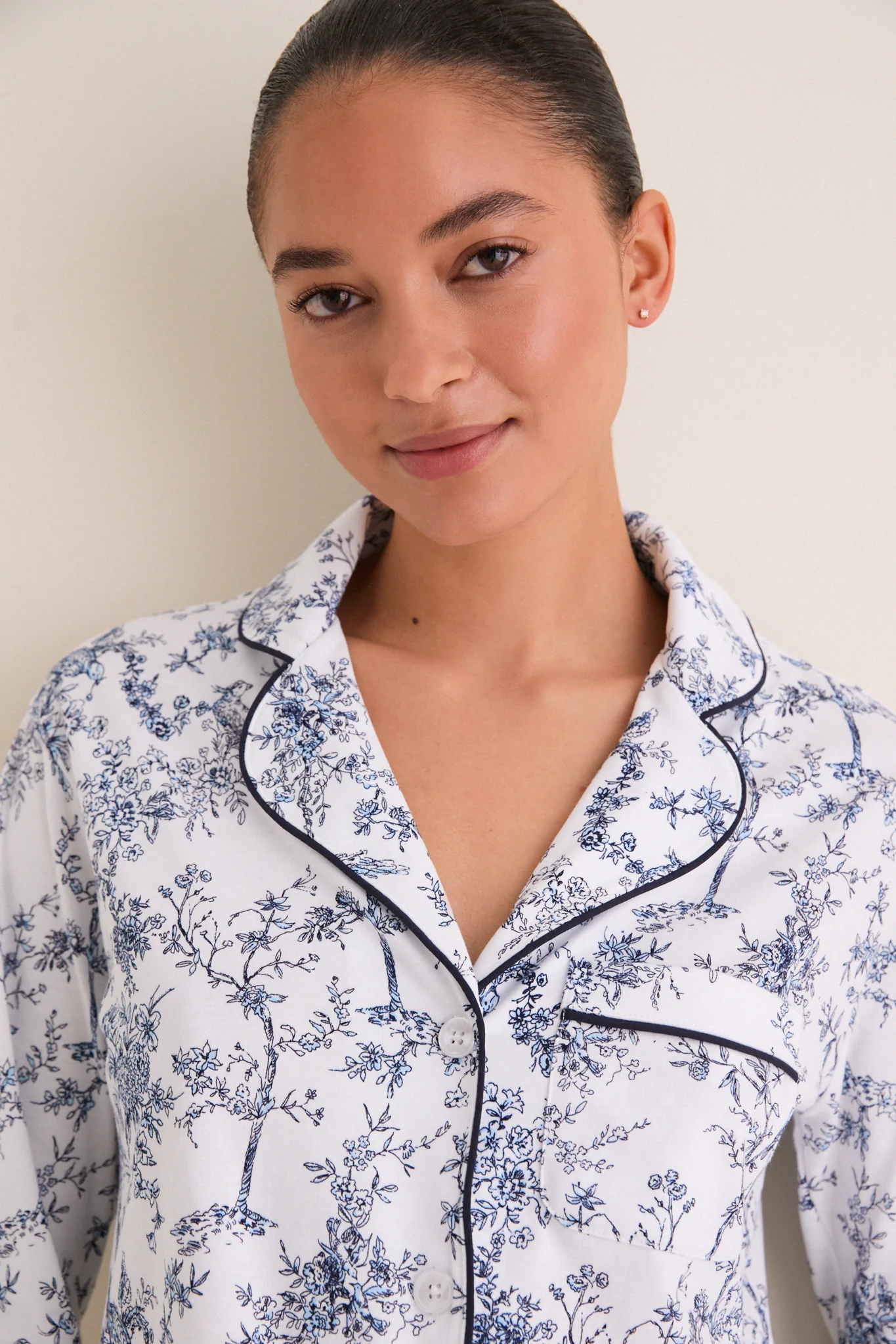 White Pima Cotton Timeless Toile Pajamas - Image 5