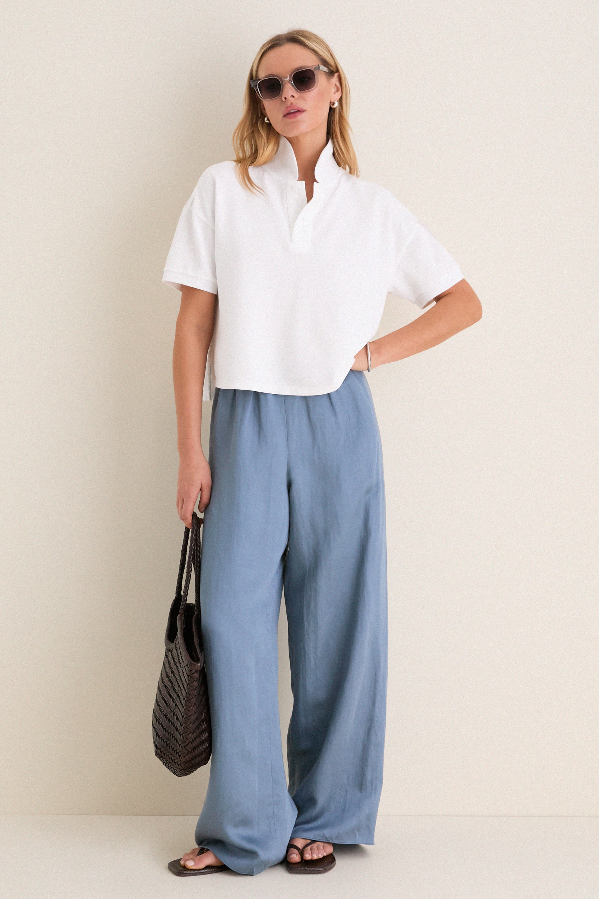 White Pique Holmes Boyfriend Polo - Image 2