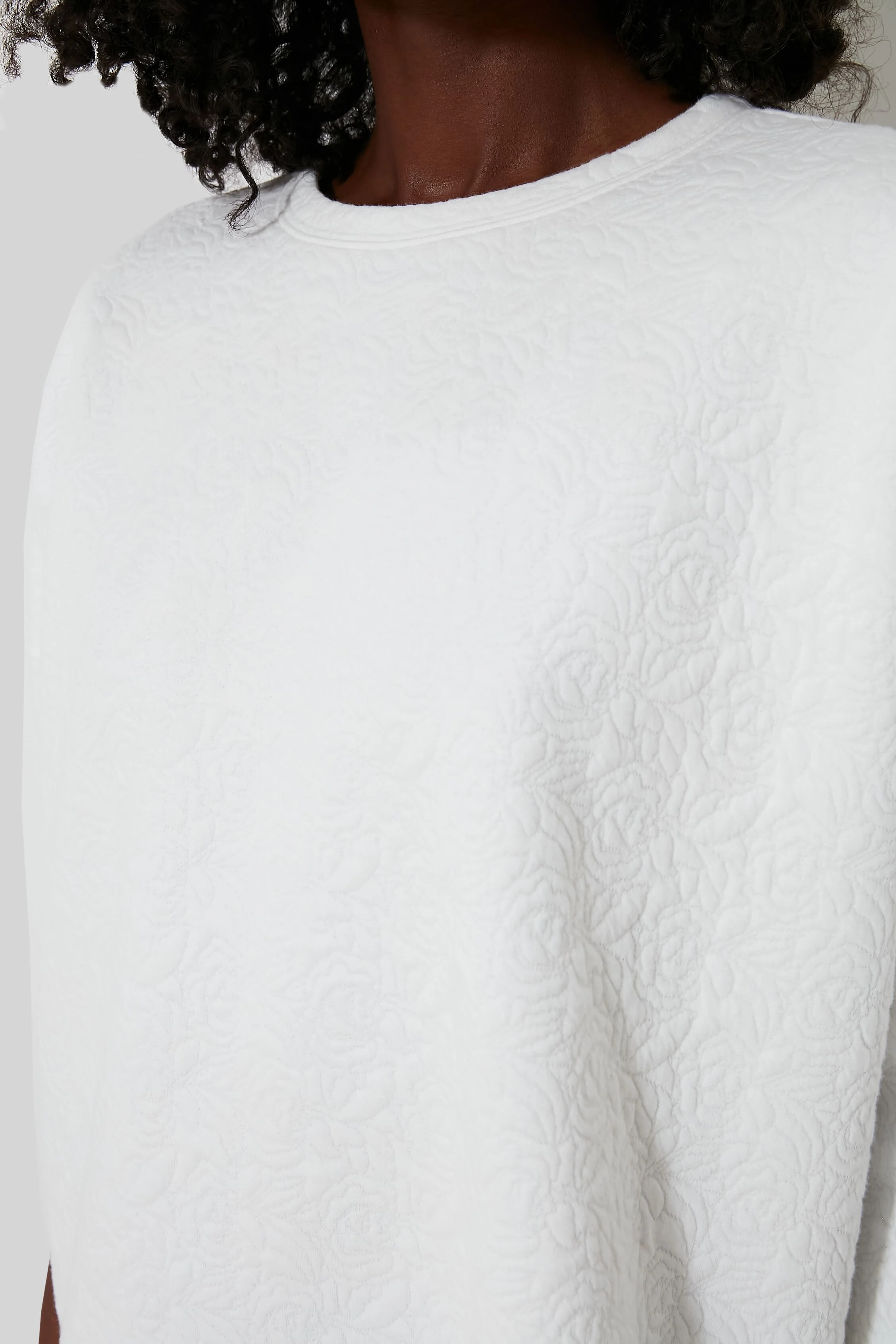 White Quilted Paisley Ally Swing Sweatshirt - Image 2
