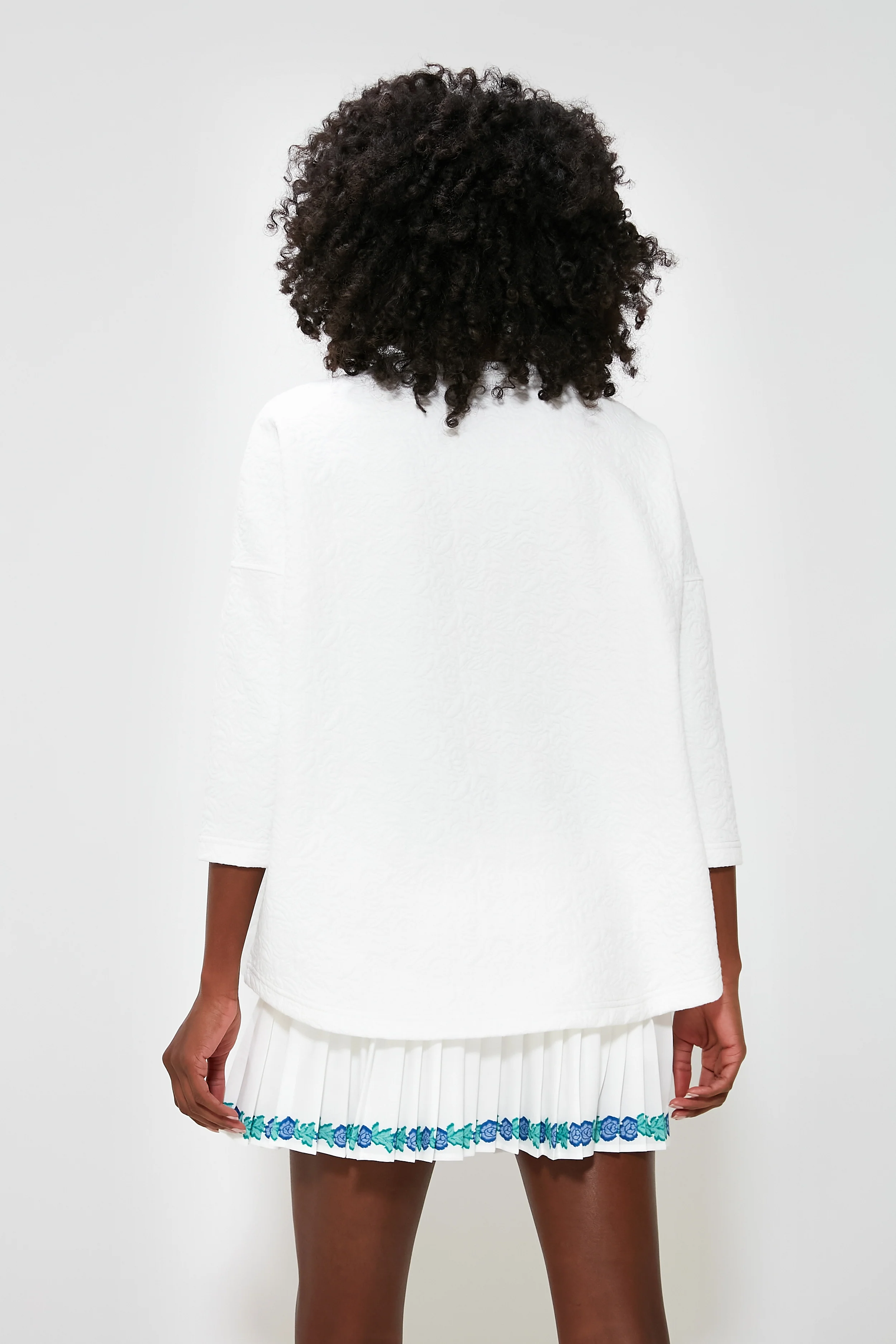 White Quilted Paisley Ally Swing Sweatshirt - Image 5