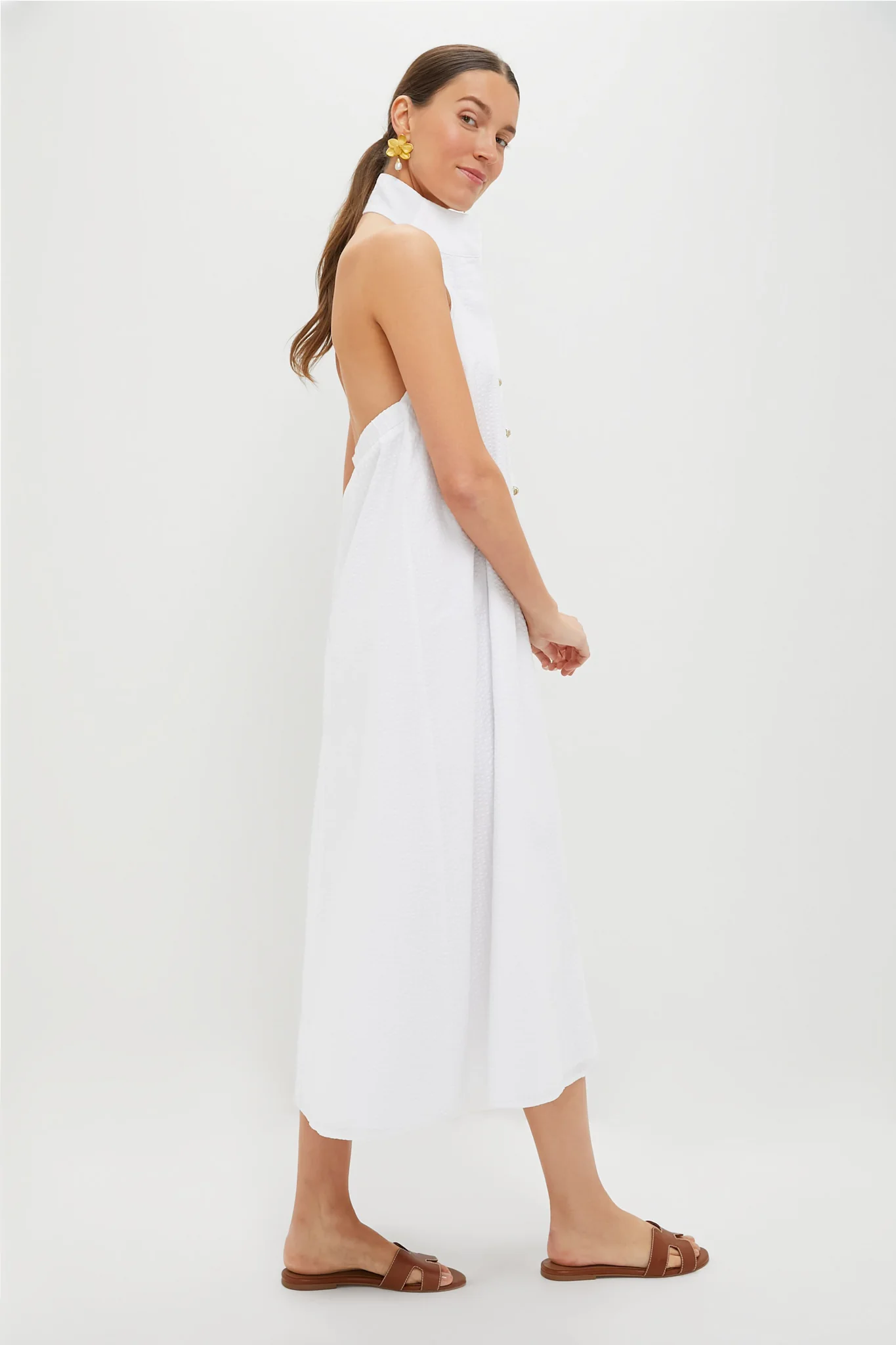 White Seersucker Jagger Dress - Image 3