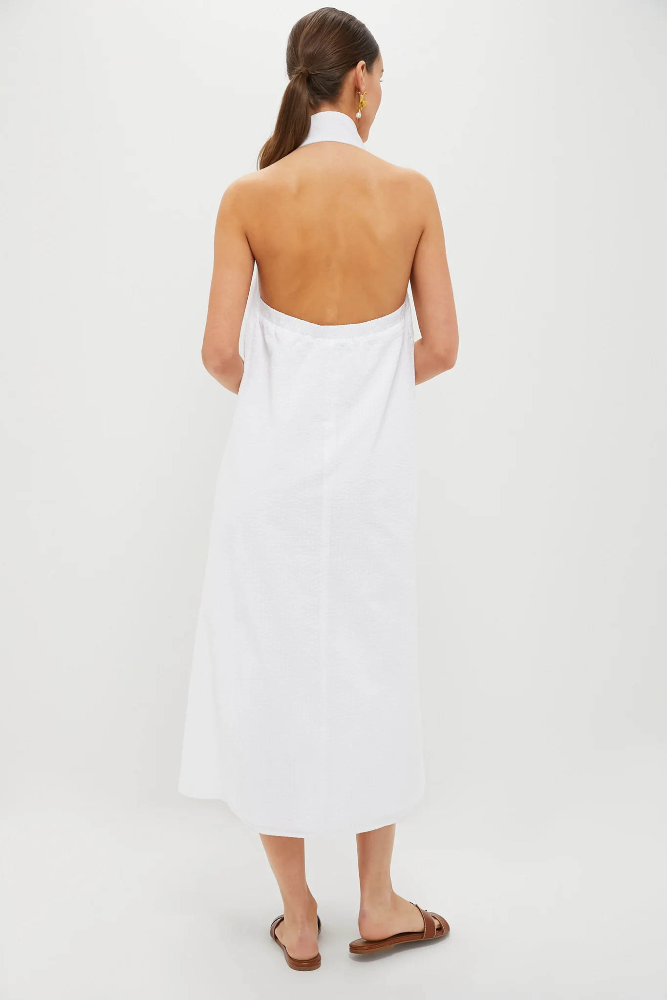White Seersucker Jagger Dress - Image 4