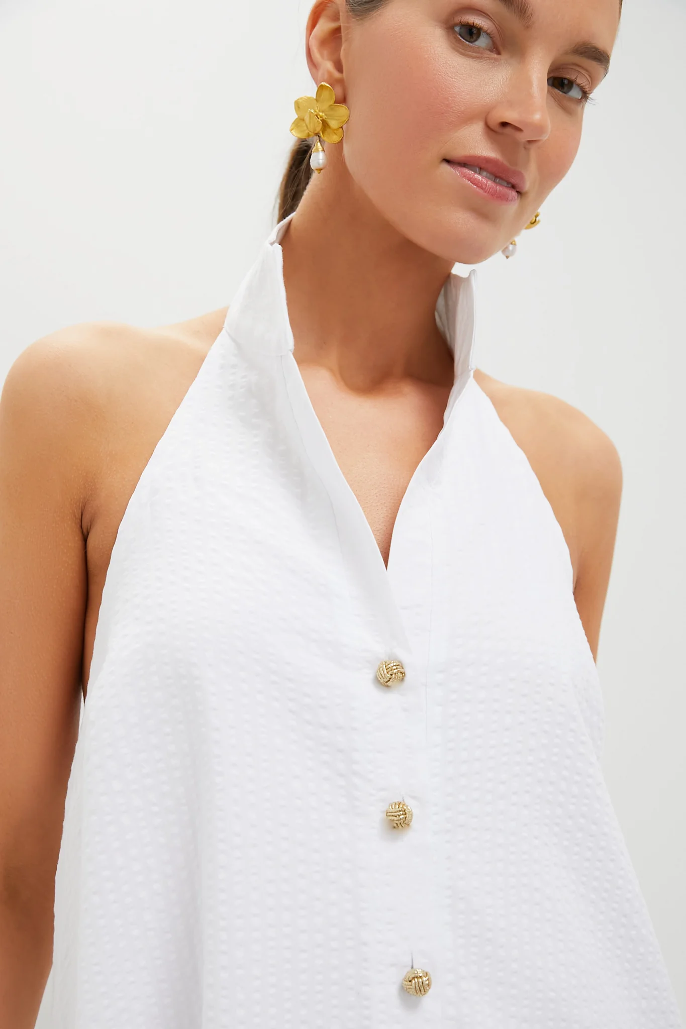 White Seersucker Jagger Dress - Image 5