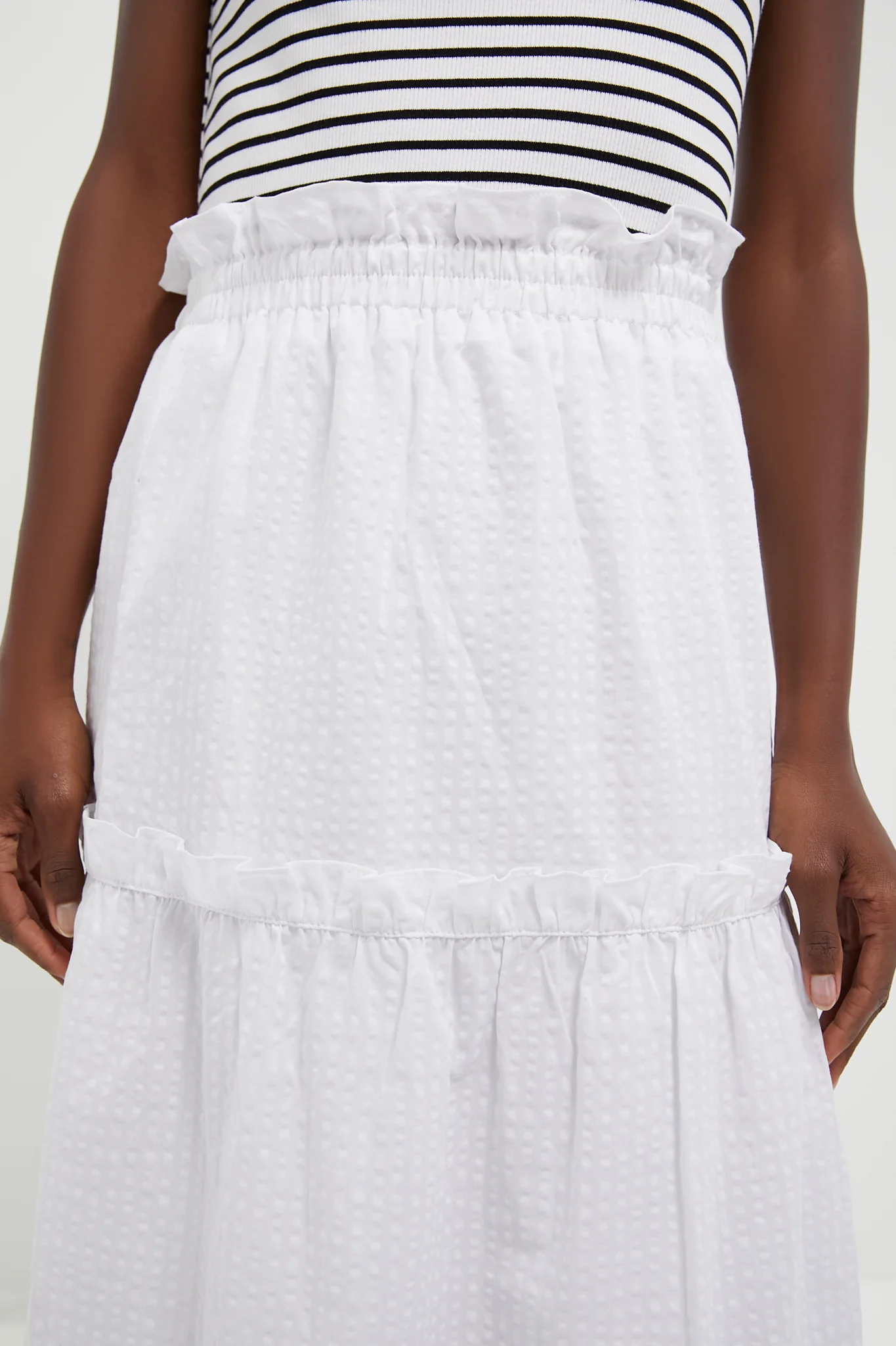 White Seersucker Prado Skirt - Image 5