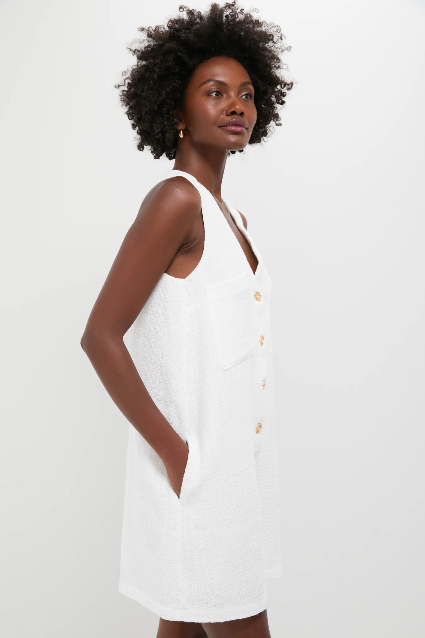White Textured Myla Romper - Image 3