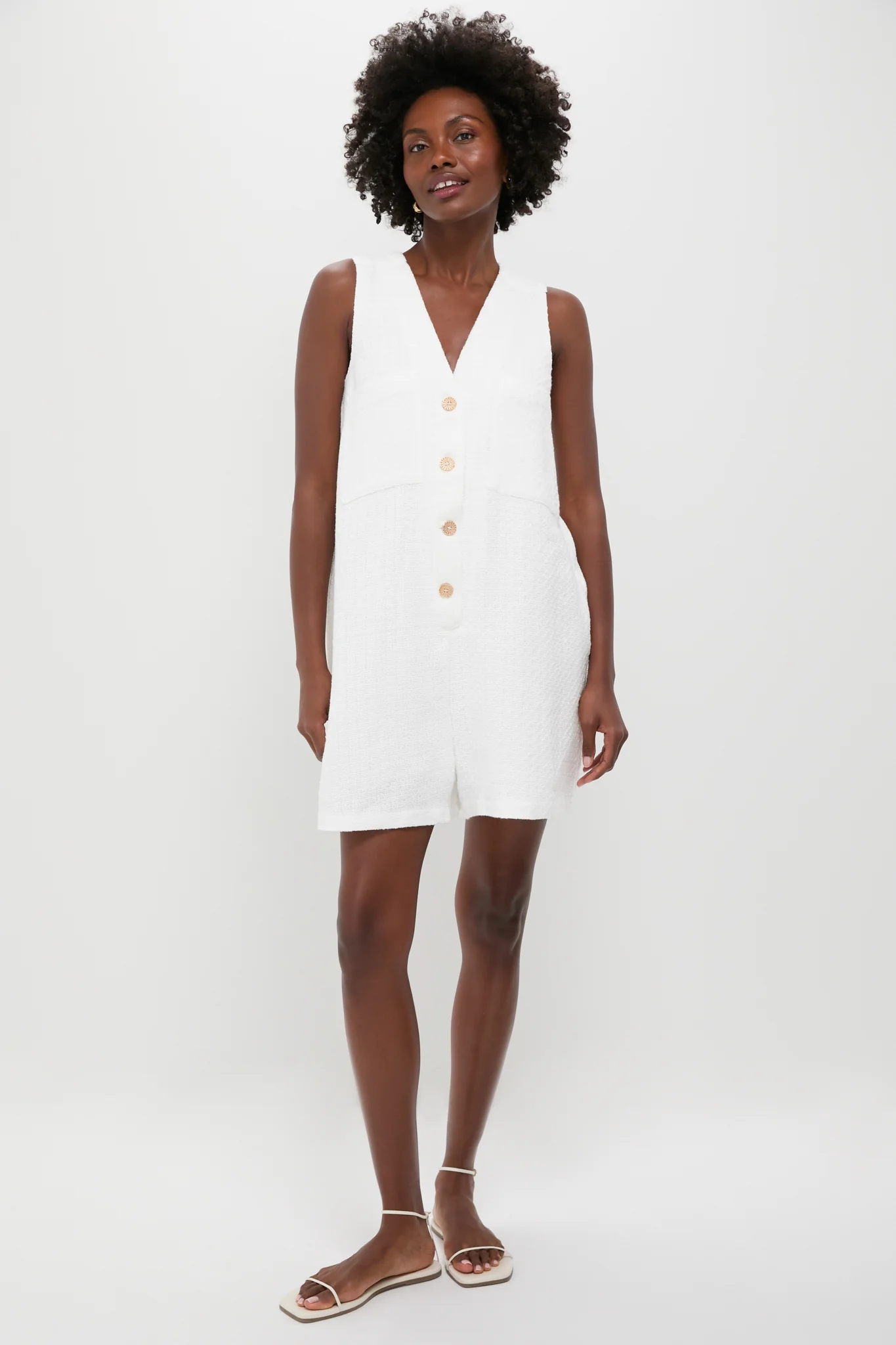 White Textured Myla Romper - Image 6