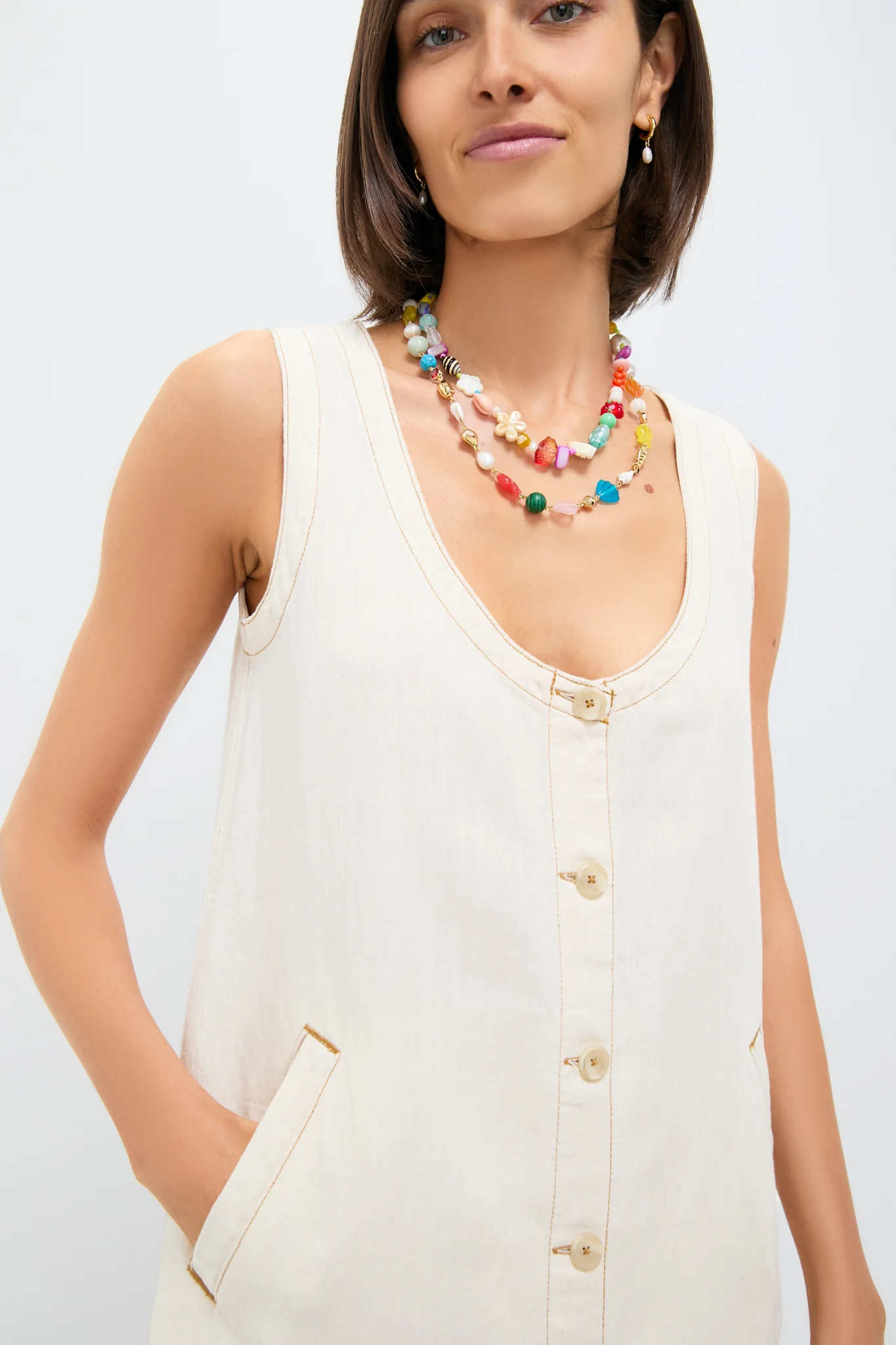 Whitecliff Wash Linen Denim Malibu Mini Dress - Image 5