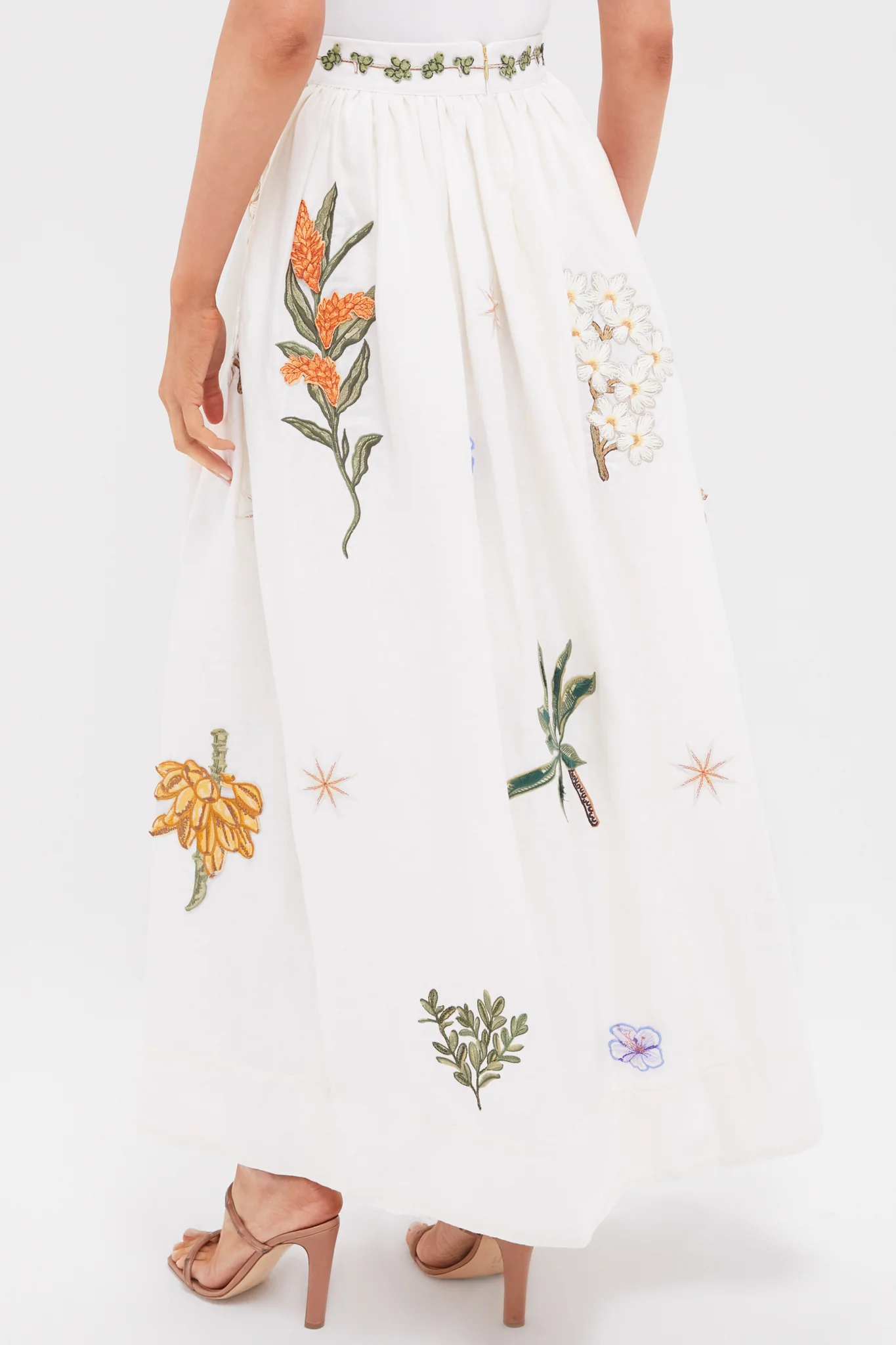 Wild Tangelo Embroidered Applique Maxi Skirt - Image 4