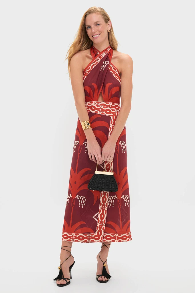 Wine and Red Buen Viento Ankle Dress - Image 2