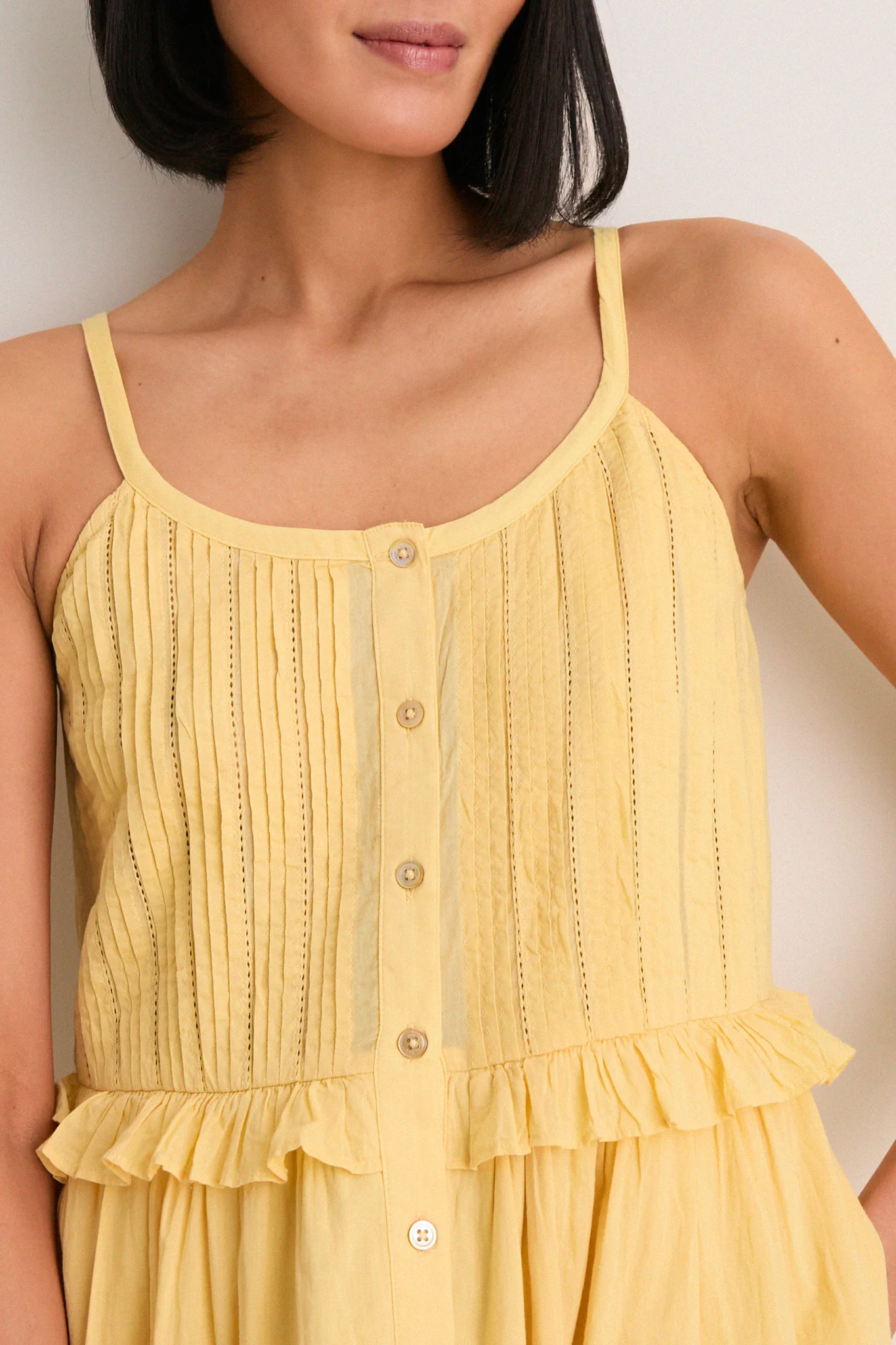 Yellow Alberte Solid Tank Dress - Image 6